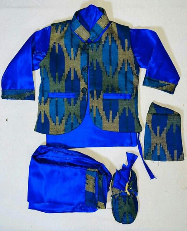 Boys Dhaka Dress Set Blue